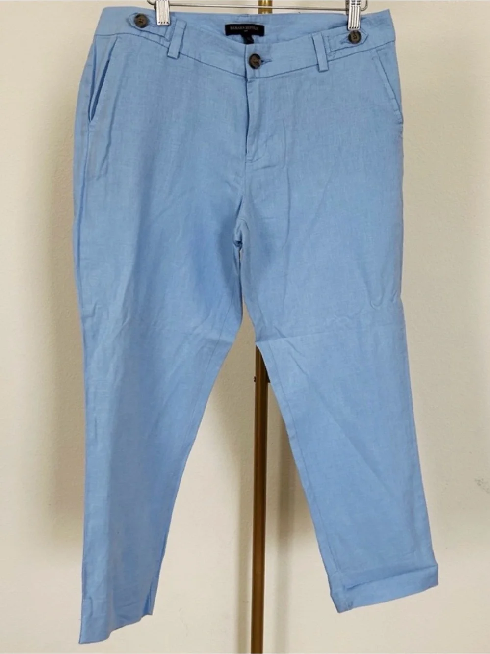 Banana Republic Light Blue Linen Cotton Pants - Size 8